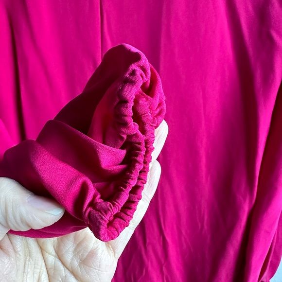SALE ** DianeVon Furstenberg silk dress - hot pink sz 4 with pockets - Picture 4 of 7